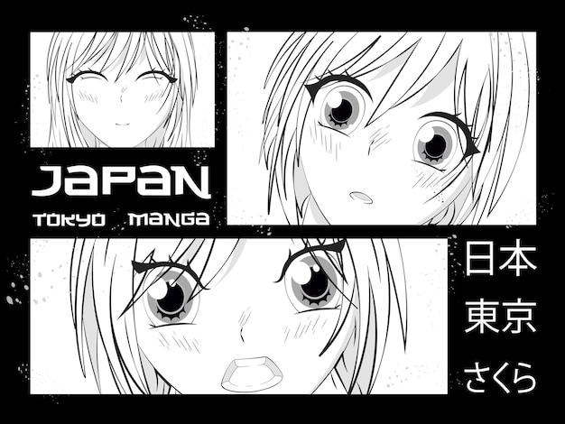 Premium Vector Manga Style Japanese Cartoon Comic Concept Anime Character