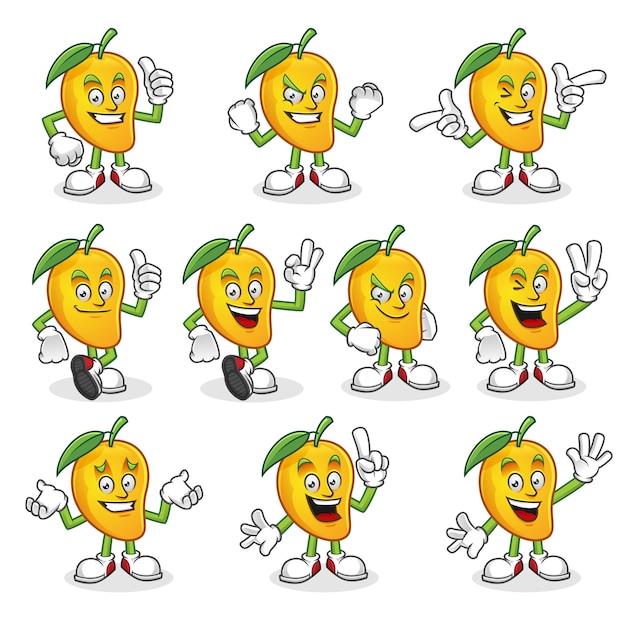 Download Mango character pack | Premium Vector