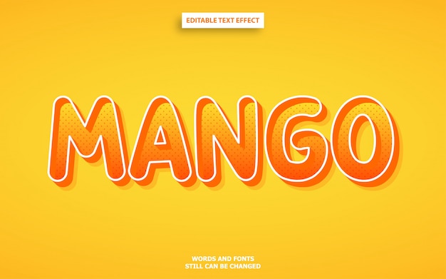 Premium Vector | Mango color style editable font effect