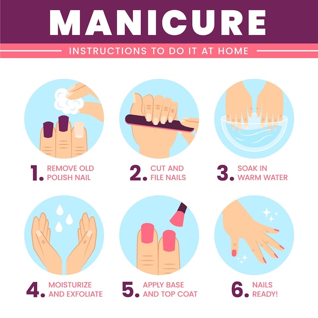 Free Vector | Manicure instructions for home