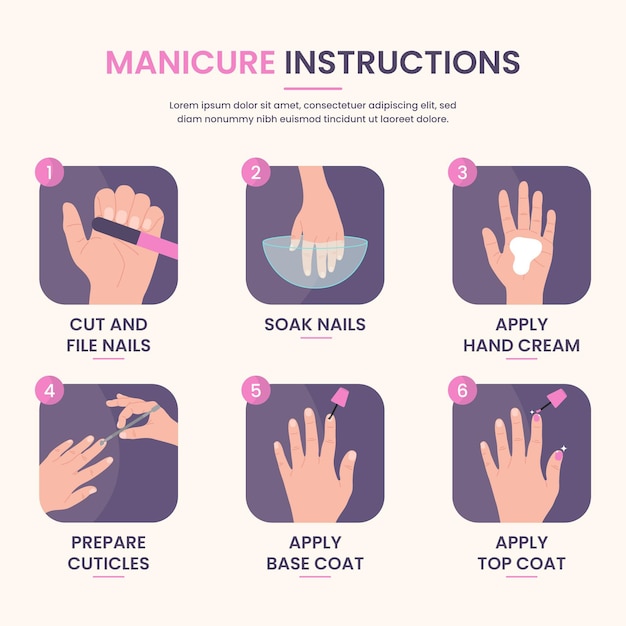 Free Vector | Manicure instructions with illustrations