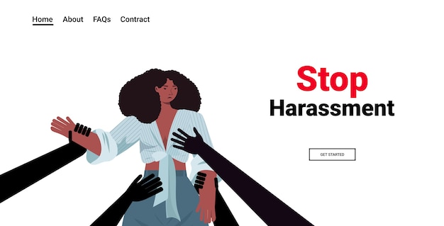 Premium Vector Mans Hands Touching African American Woman Stop Harassment And Abuse No Sexual