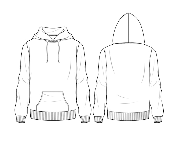 Download Premium Vector Mans Hoodie Sketch Template