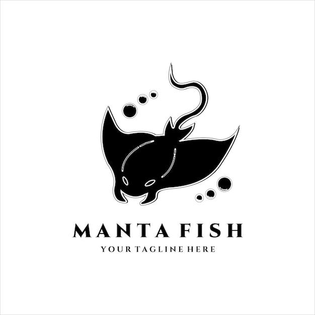 Premium Vector Manta Fish Vintage Logo Vector Illustration Design