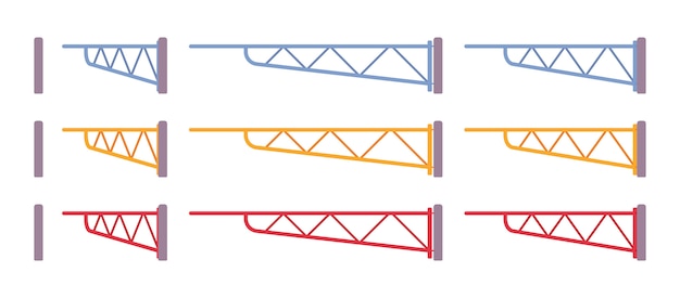 手動スイングゲートバリアセット 駐車場または鉄道駅のフェンスでアクセスを制御します 都市通りの美化 都市デザインコンセプト スタイル漫画イラスト 別の位置 プレミアムベクター