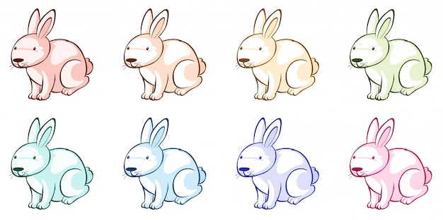 Free Vector | Many rabbits in different colors