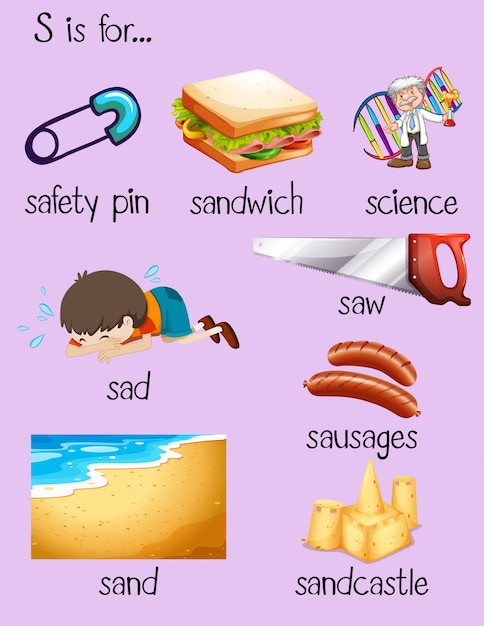 Free Vector  Many words for letter s