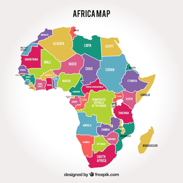 Map of africa continent with different colors Vector