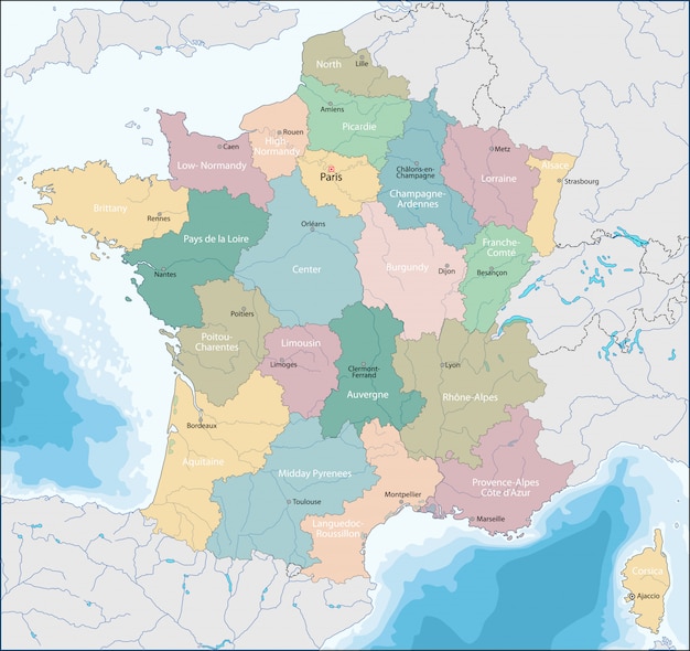 Premium Vector | Map of french republic