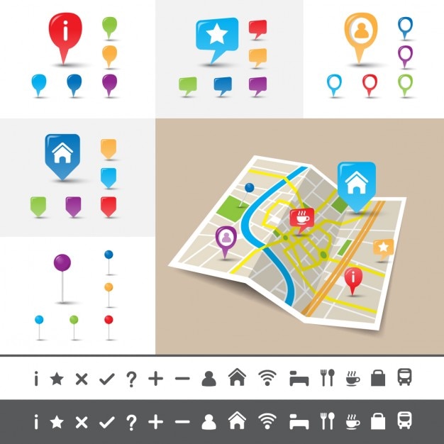 Download Map icon set Vector | Free Download