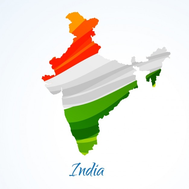 Free Vector | Map of india with tricolor