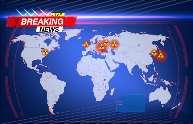 Premium Vector Map Of The Largest Radiation Disasters With Real Dates