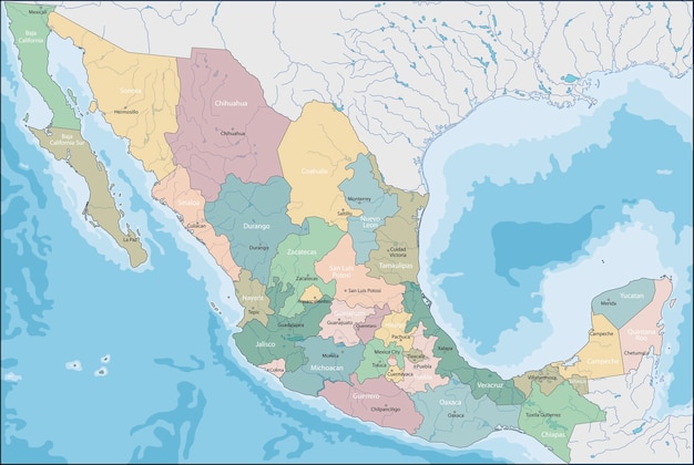 Premium Vector | Map of mexico