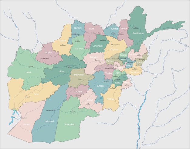 アフガニスタンの地図 プレミアムベクター