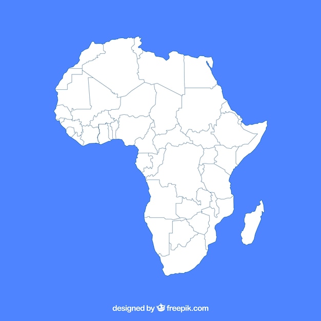 フラットスタイルのアフリカの地図 無料のベクター