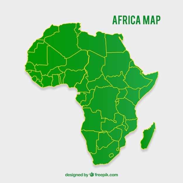 フラットスタイルのアフリカの地図 無料のベクター