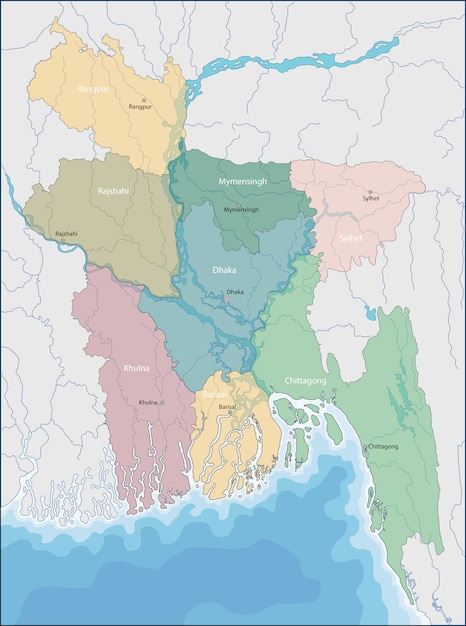 バングラデシュの地図 プレミアムベクター