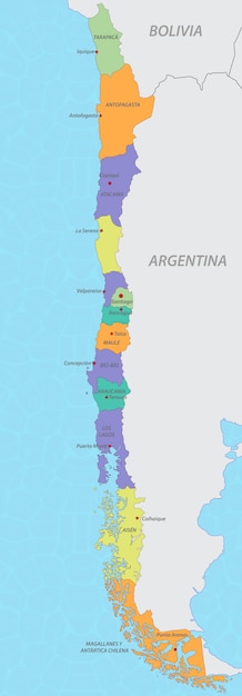 チリの地図 プレミアムベクター