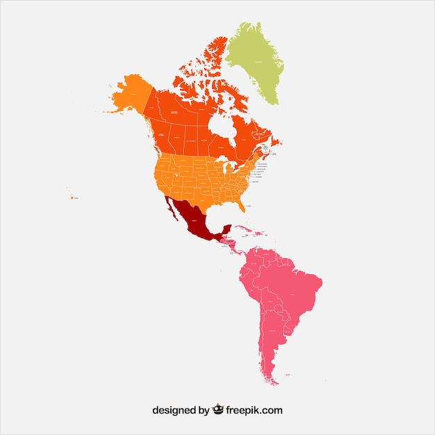 南北アメリカの地図 無料のベクター