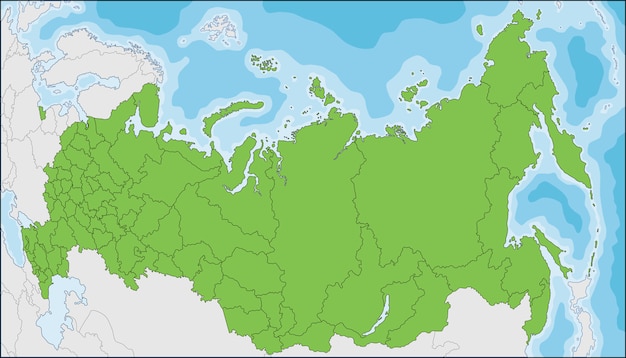 連邦政府の主題を持つロシア連邦の地図