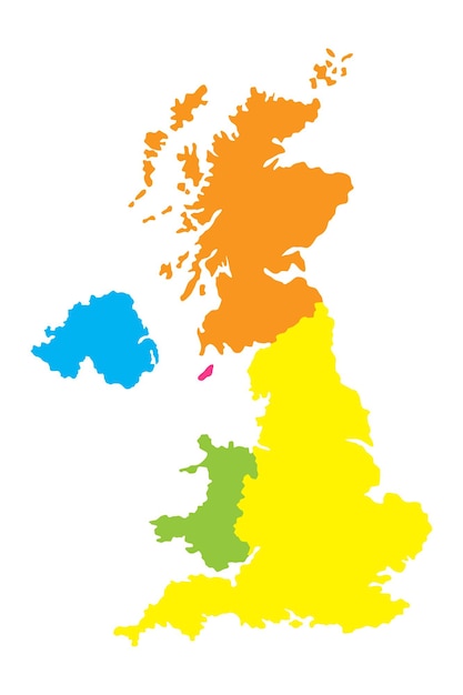 イギリスの地図イギリススコットランド北アイルランドとウェールズ プレミアムベクター