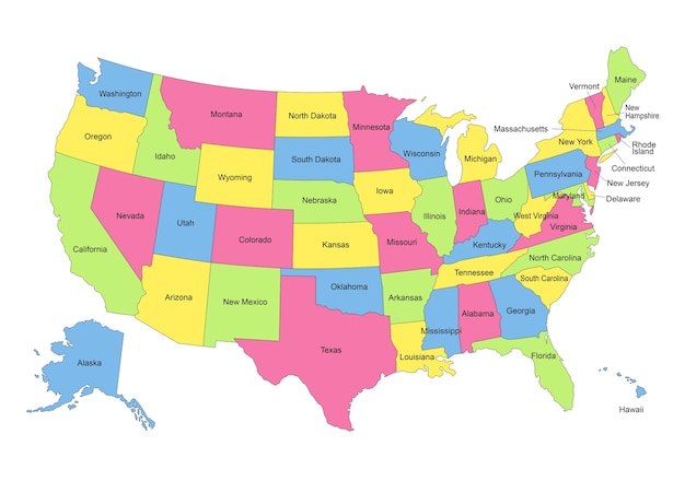 アメリカ合衆国の地図 プレミアムベクター