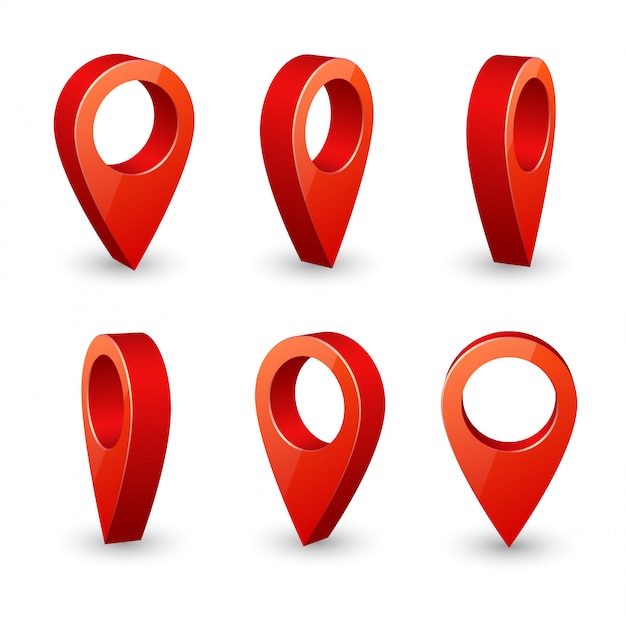 Download Premium Vector | Map pointer 3d pin. location symbols ...