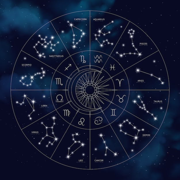 Premium Vector | Map of zodiac constellation