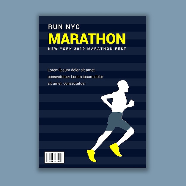 Premium Vector Marathon Running Event Advertisement Flyer