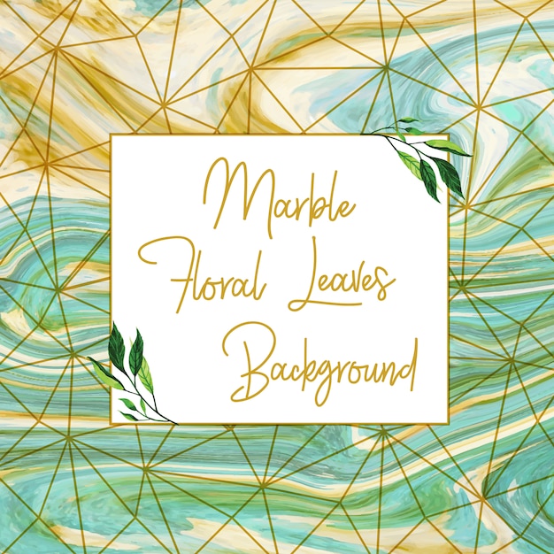 Premium Vector | Marble floral leaves background