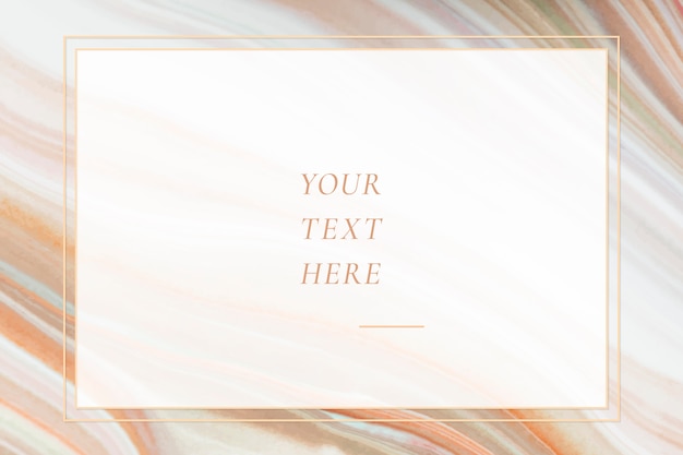 Marble textured frame background template Free Vector
