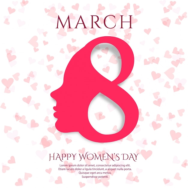March 8 greeting card. Background for\
International Women\'s Day design