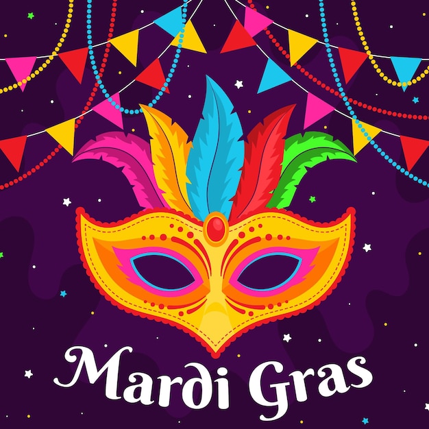 Premium Vector | Mardi gras concept in flat design