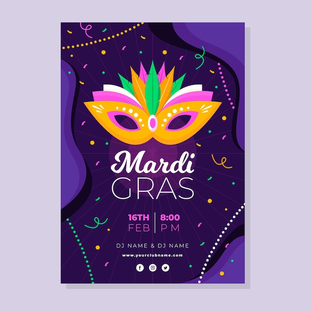 mardi gras poster template