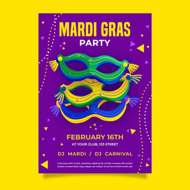 mardi gras poster template