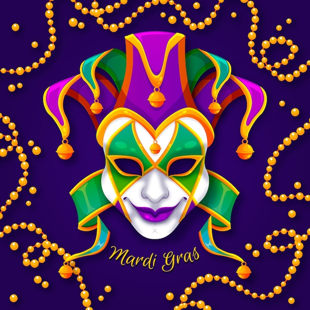 Download Mardi gras in flat design | Free Vector