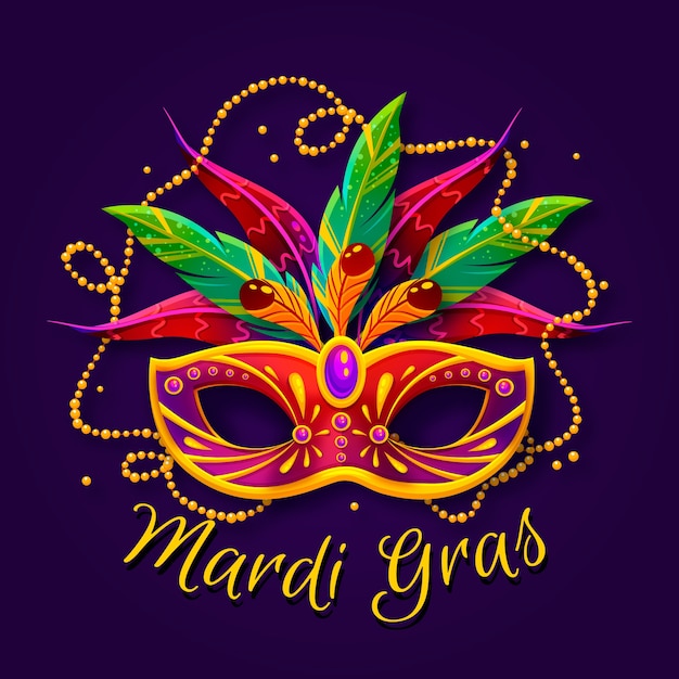 Download Mardi gras in flat design | Free Vector