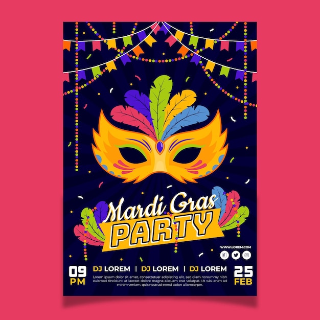 Mardi Gras Flyer Template Free Download