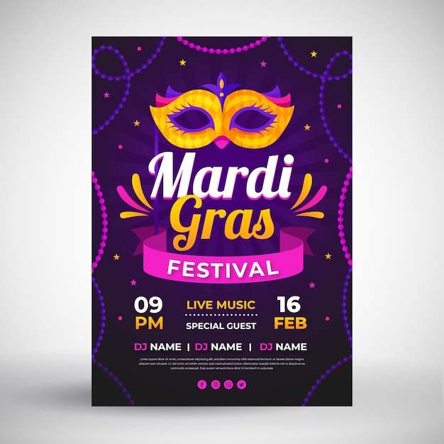 mardi gras flyer template