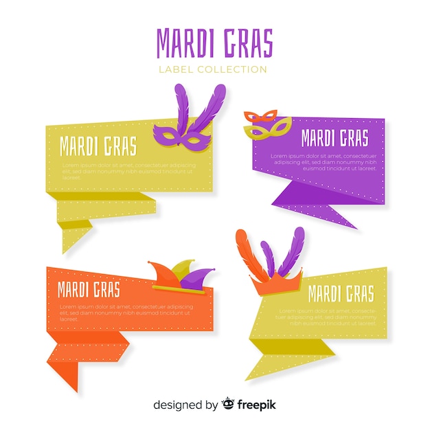 mardi gras label stickers