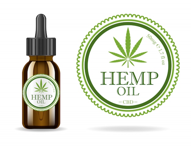 Download Premium Vector Marijuana Cannabis Hemp Oil Realistic Brown Glass Bottle With Cannabis Extract Icon Product Label And Logo Graphic Template Isolated Illustration