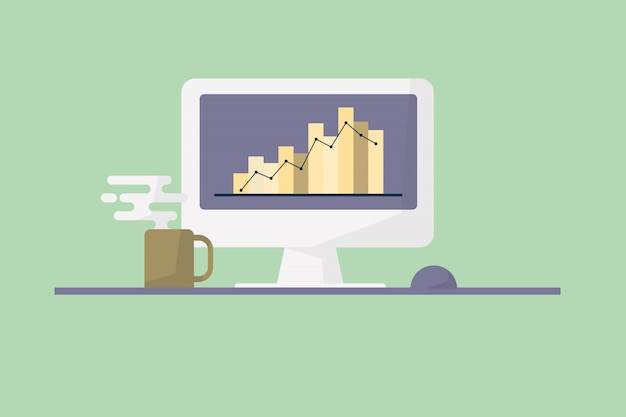 Market monitoring concept Premium Vector