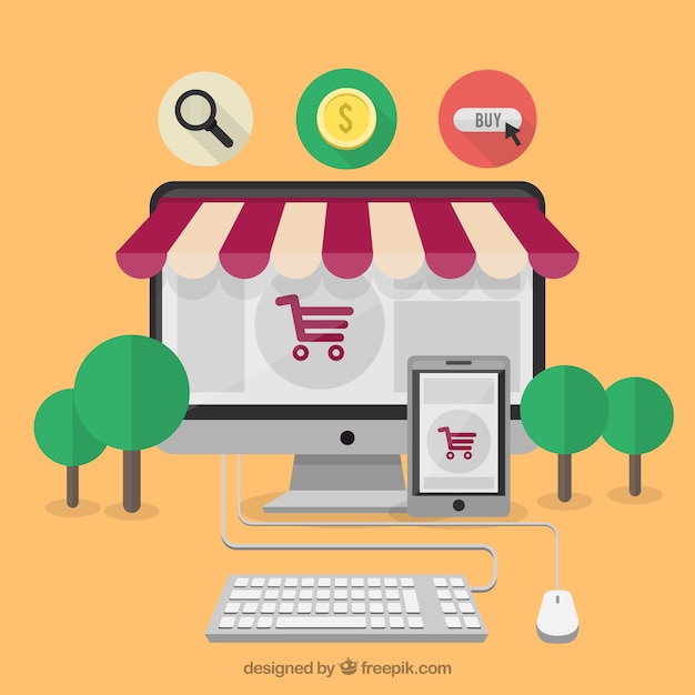 Free Vector | Market online concept