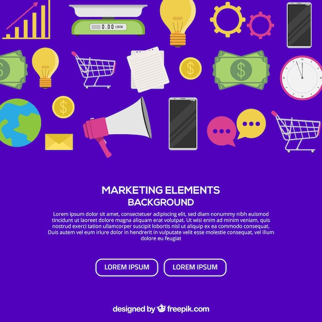 Marketing elements background Vector | Free Download