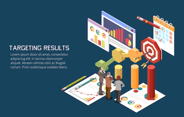 Premium Vector | Marketing Strategy Concept Isometric Composition With ...