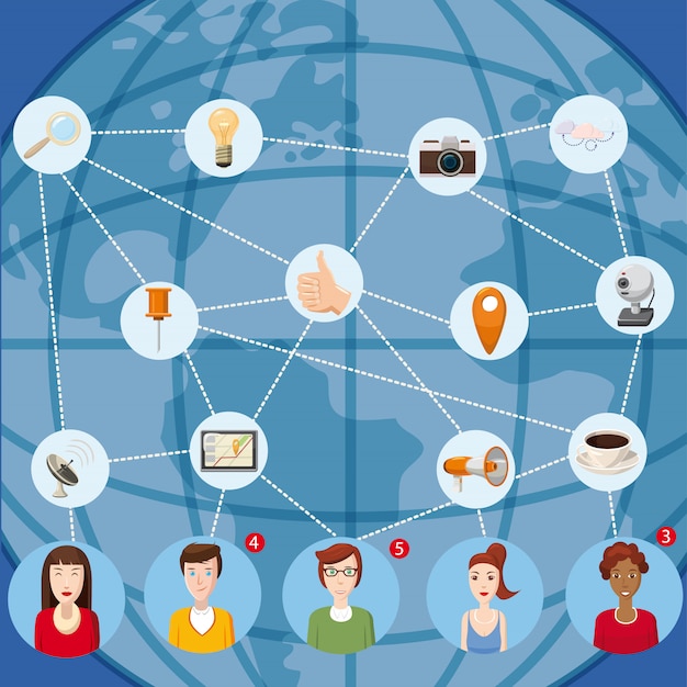Marketing technology concept. cartoon illustration of marketing technology vector concept for web Premium Vector