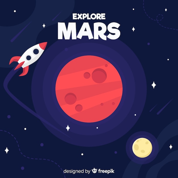 Mars exploration background Free Vector