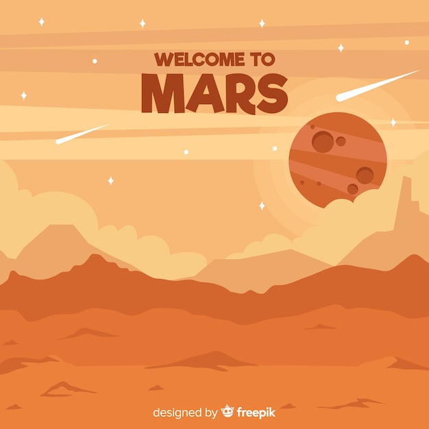 Free Vector | Mars landscape background