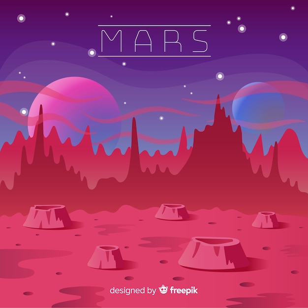 Mars landscape background Vector | Free Download