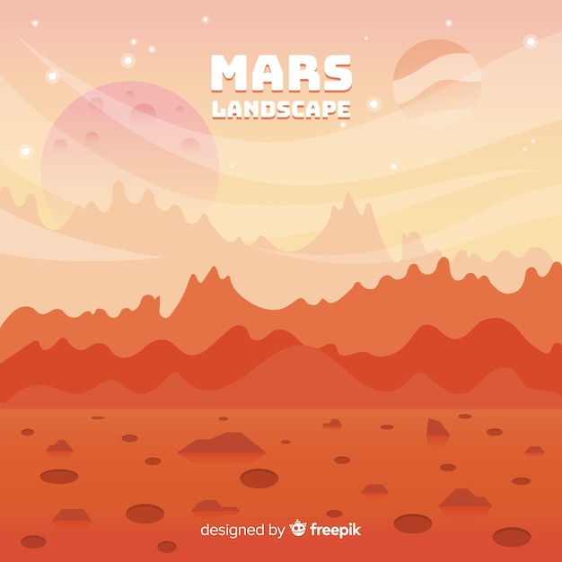 Free Vector | Mars landscape background